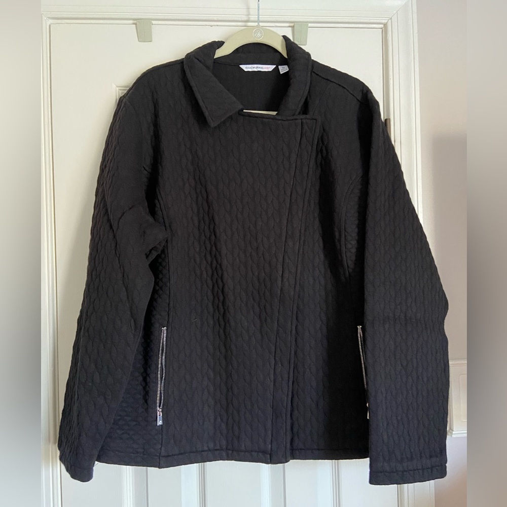 Isaac Mizrahi quilted Moto jacket